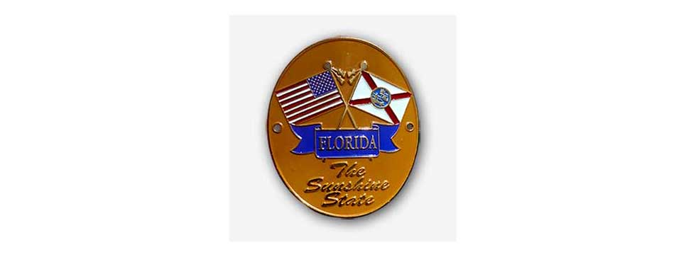 Florida State & USA Flags Medallion