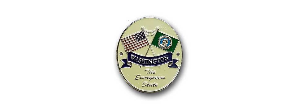Washington State & USA Flags Medalliom
