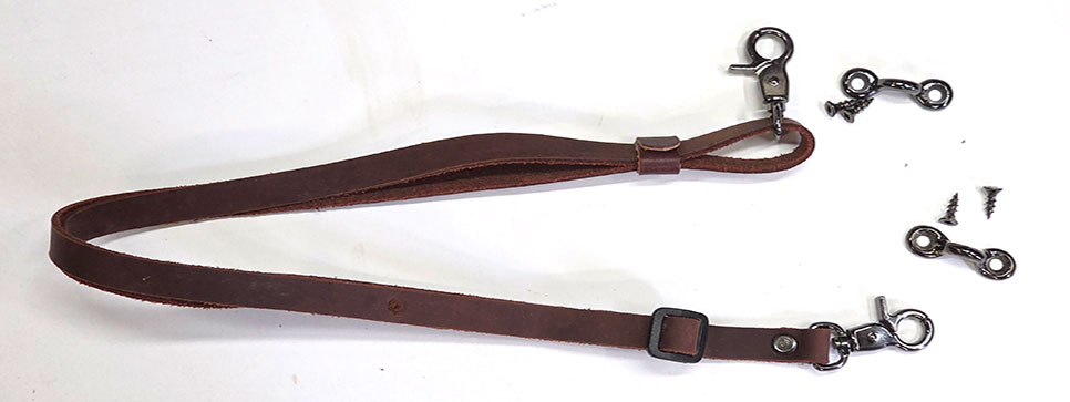 Mahogany Leather Stik Sling w/Black Chrome Hdw